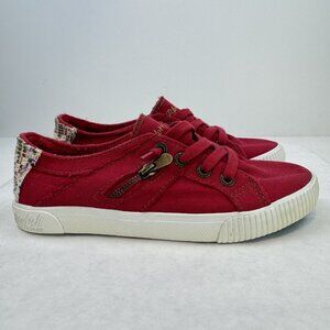 Blowfish Malibu Womens Sneaker Red Fruit Lace Up Fabric Top Stitch Cushioned 7.5